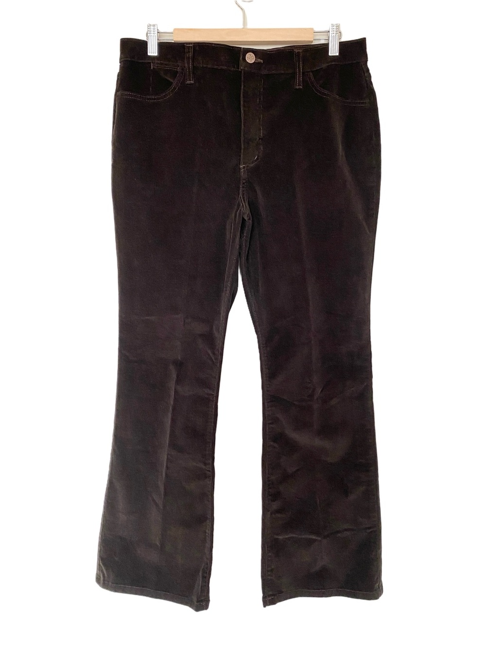 NYDJ Corduroy Barbara Bootcut Pants Dark Brown Sz 14P NWOT